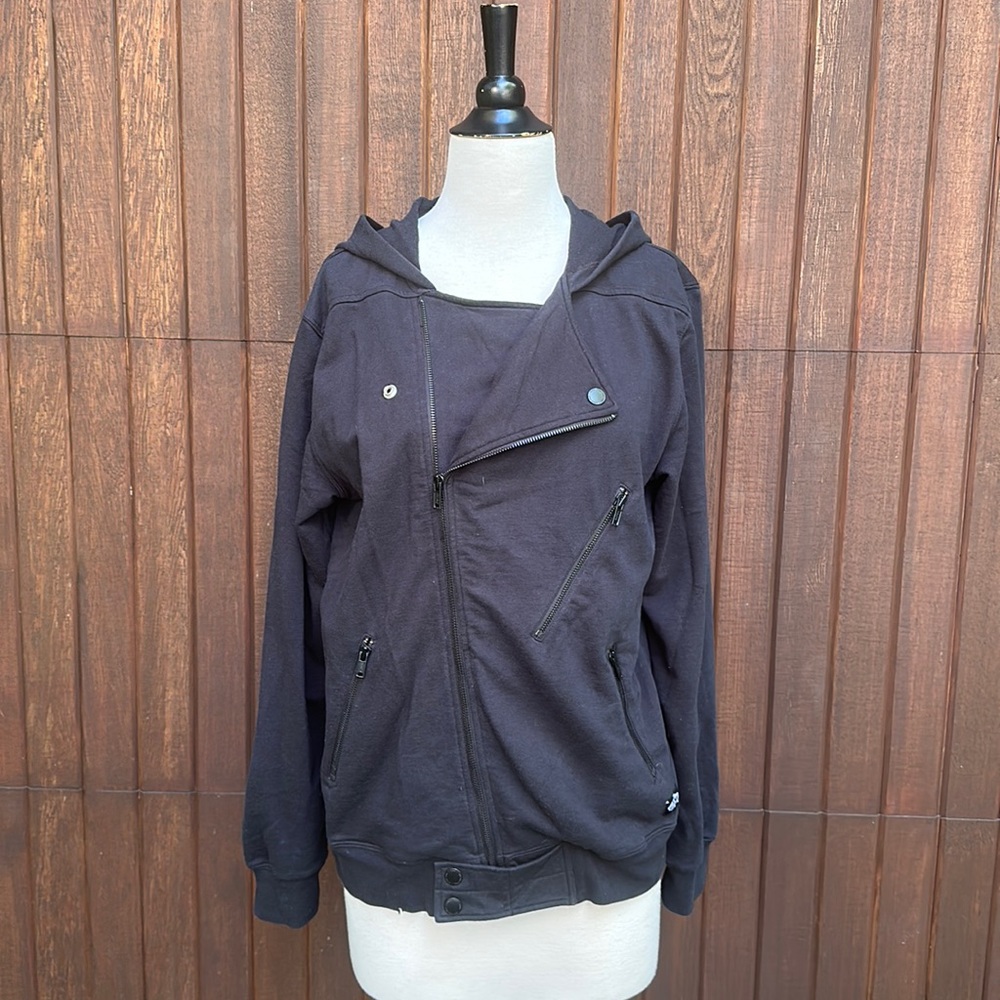 Black Vans moto-style sweatshirt hoodie. Size Men’s M (fits Womens L)